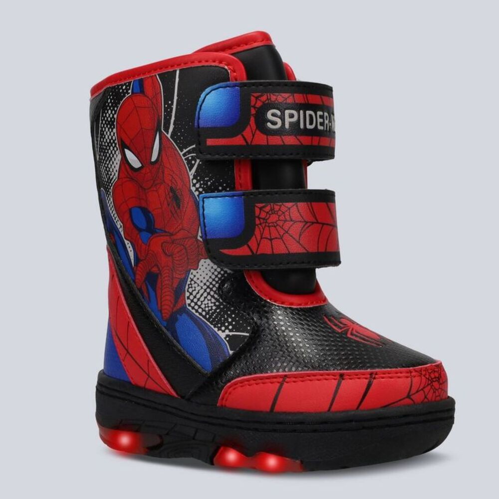 Marvel Kids Red Black Blue Spider-Man Light-Up Boots